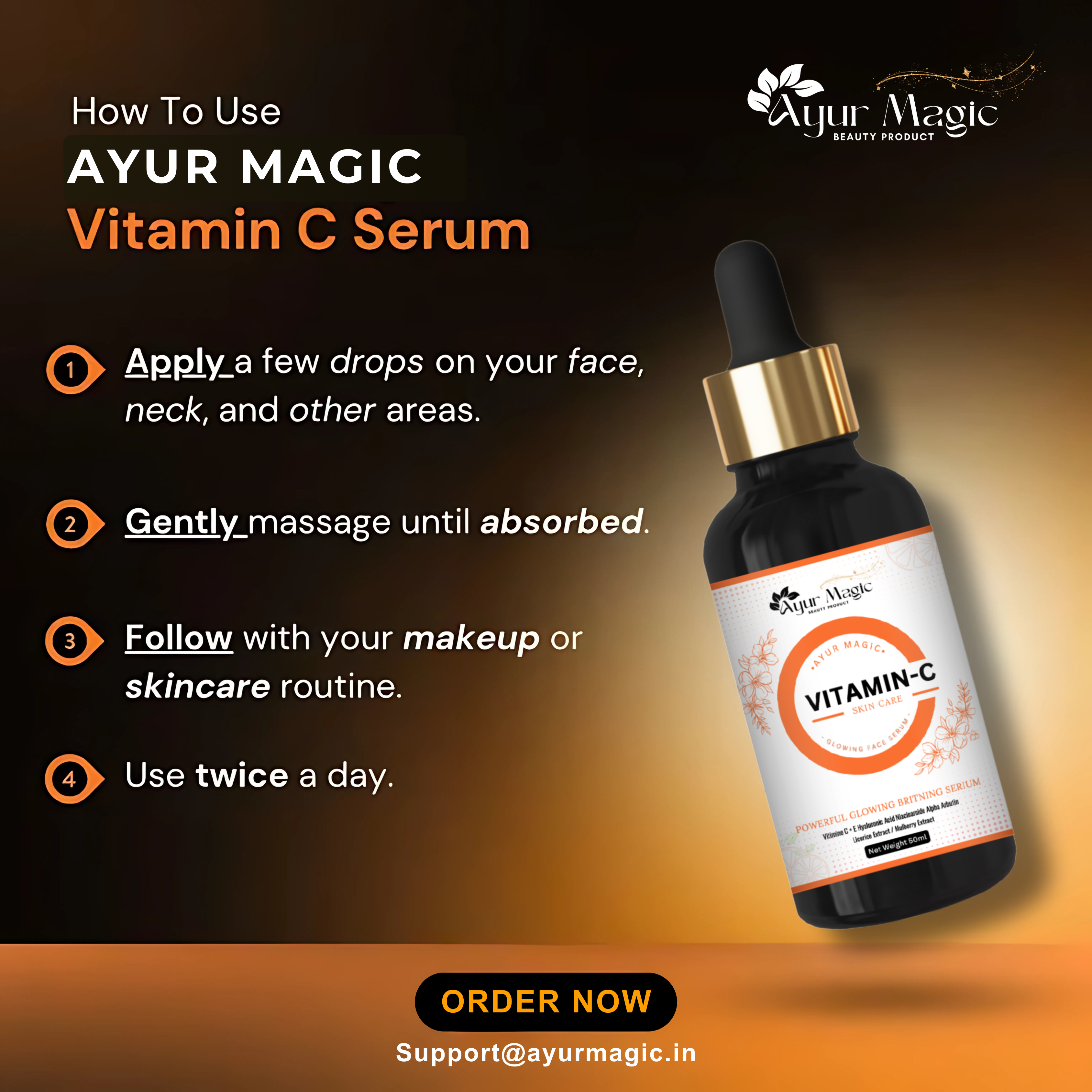 Ayur Magic – Vitamin C Serum – 25 ml – Brighter and Healthier Skin