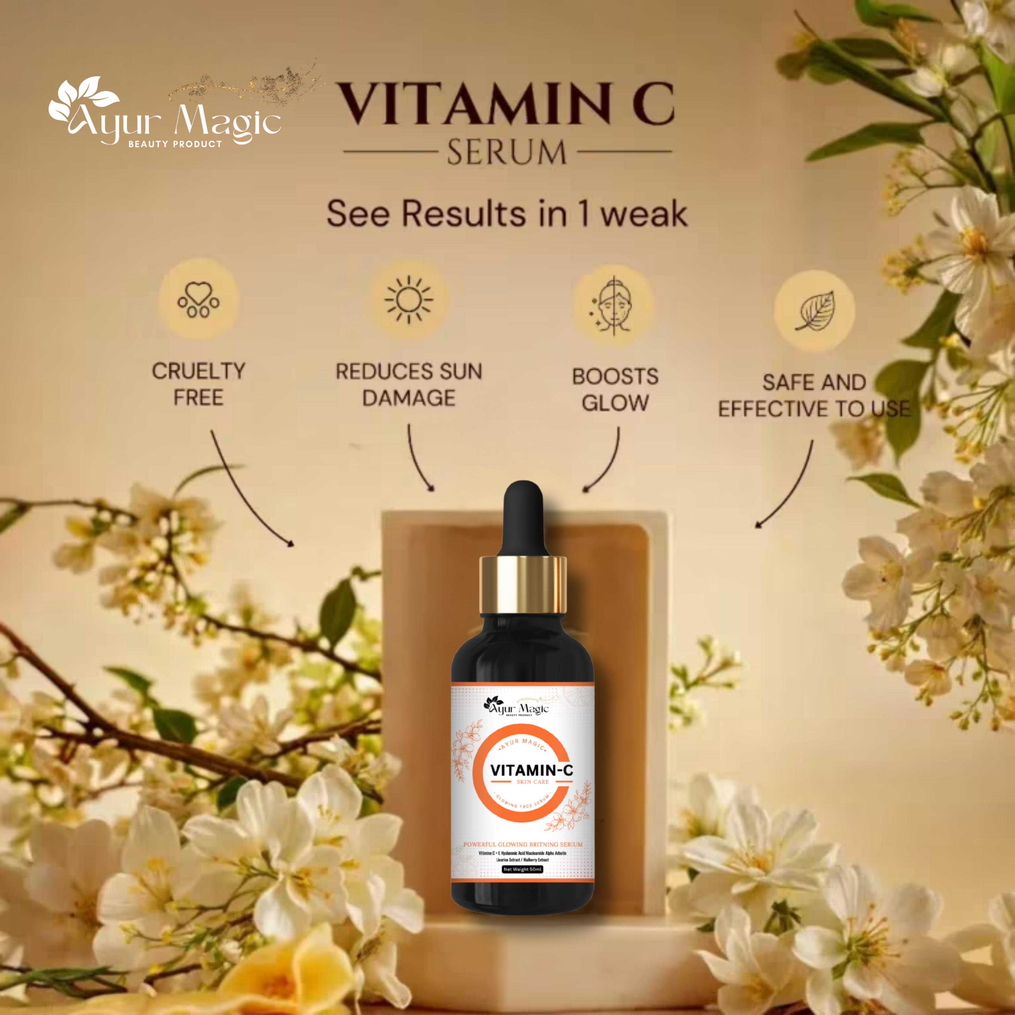 Ayur Magic – Vitamin C Serum – 25 ml – Brighter and Healthier Skin