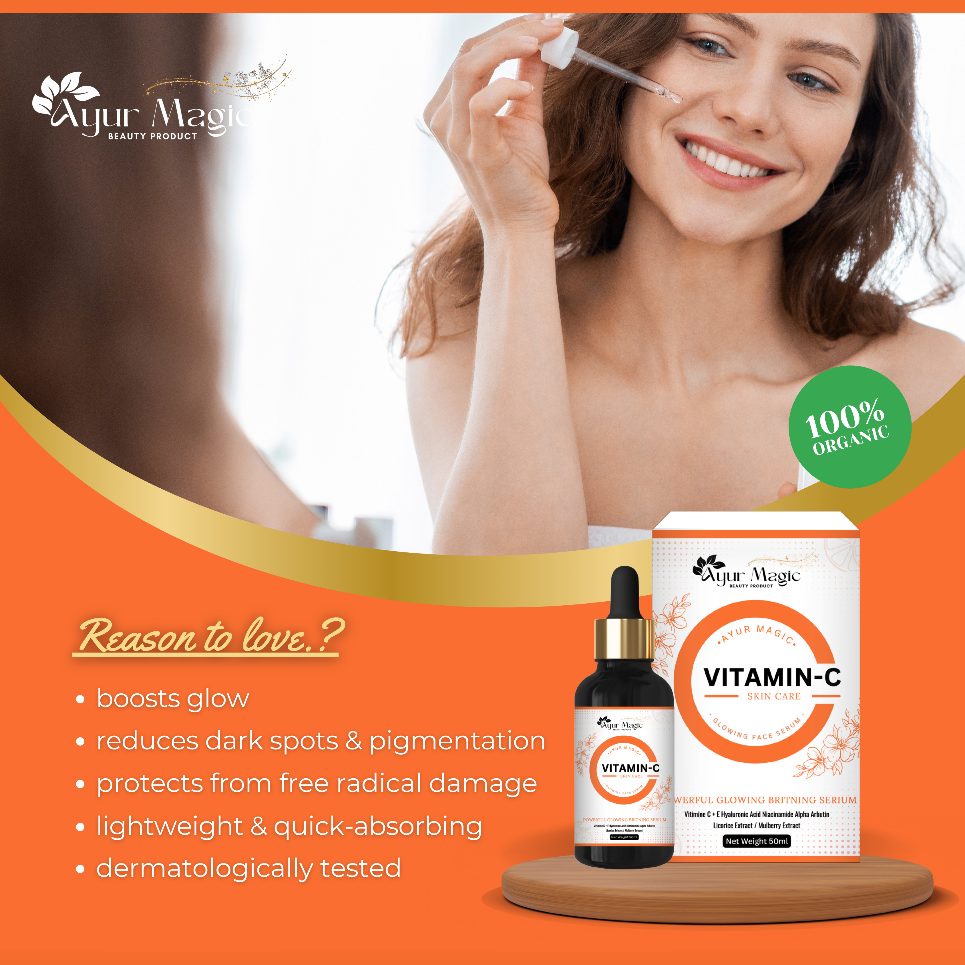 Ayur Magic – Vitamin C Serum – 25 ml – Brighter and Healthier Skin