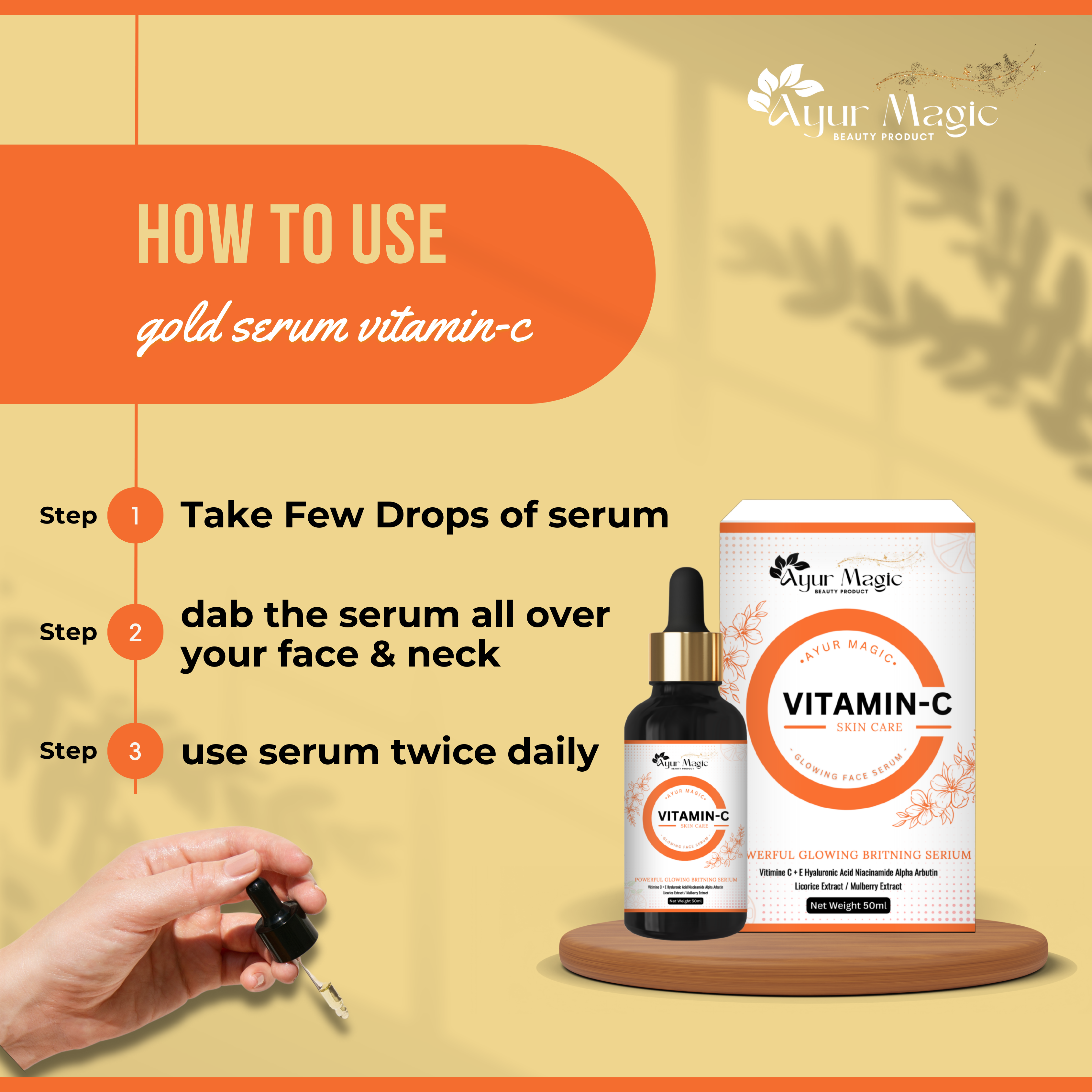 Ayur Magic – Vitamin C Serum – 25 ml – Brighter and Healthier Skin